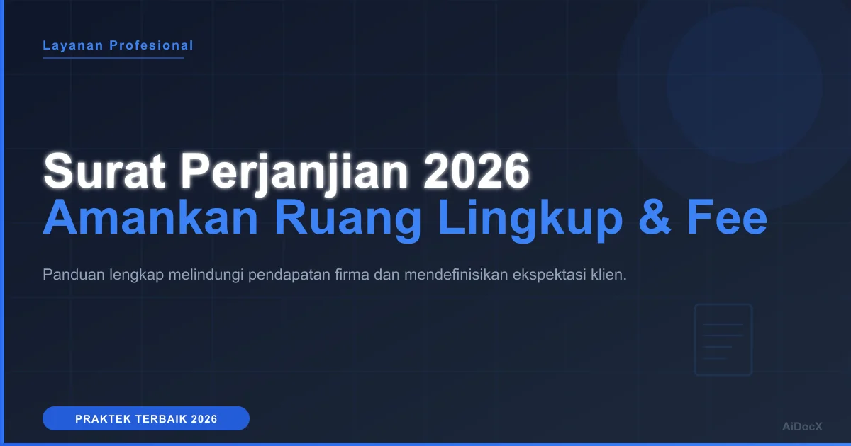 Panduan Surat Perjanjian Akuntansi 2026: Lindungi Fee & Ruang Lingkup