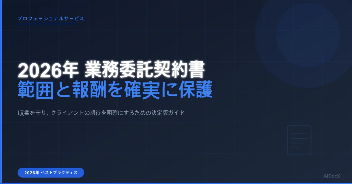 2026年会計業務委託契約書ガイドライン:報酬と範囲を保護する方法
