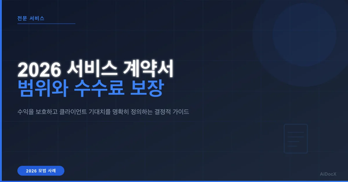 2026 회계 서비스 계약서 가이드: 수수료와 업무 범위를 보호하세요