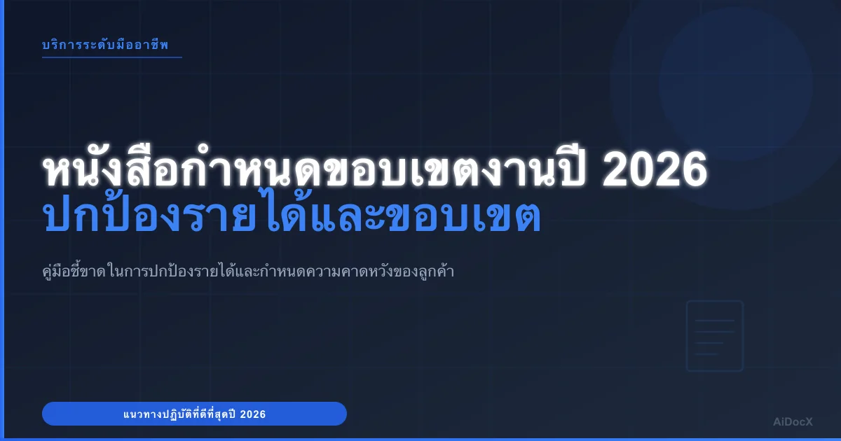 คู่มือหนังสือกำหนดขอบเขตงานบัญชีปี 2026: ปกป้องรายได้และขอบเขตงาน