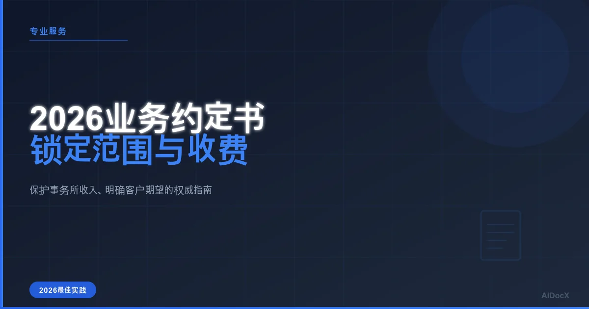2026年会计业务约定书指南:保护收费与明确范围