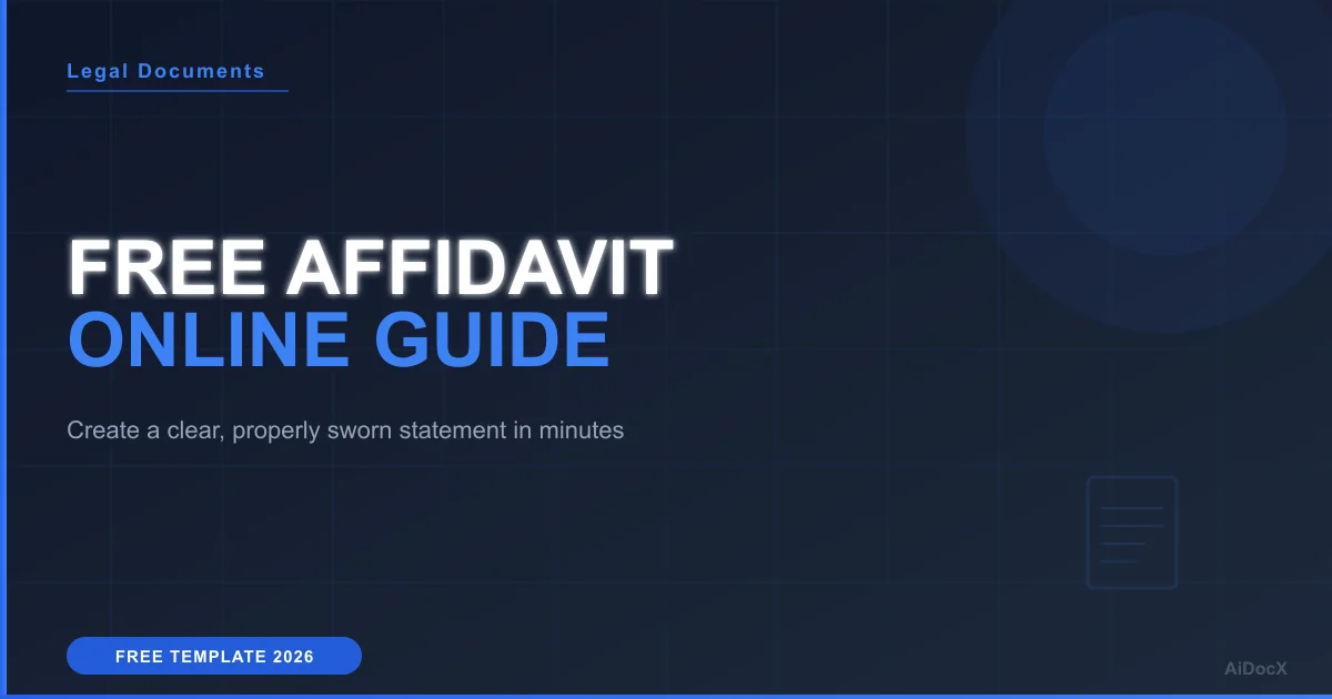 Free Affidavit Template and Online Generator Guide for 2026