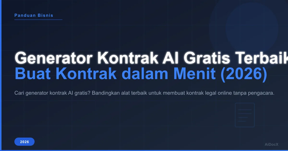 Generator Kontrak AI Gratis Terbaik Online — Buat Kontrak dalam Hitungan Menit (2026)