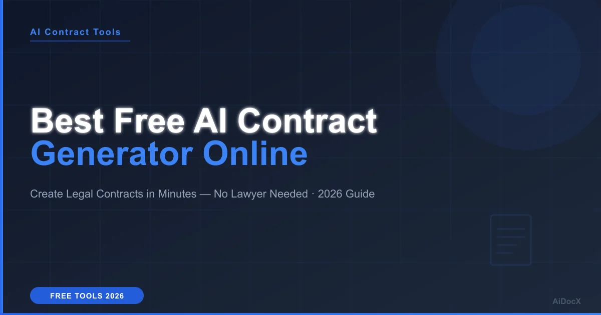 Best Free AI Contract Generator Online — Create Contracts in Minutes (2026)