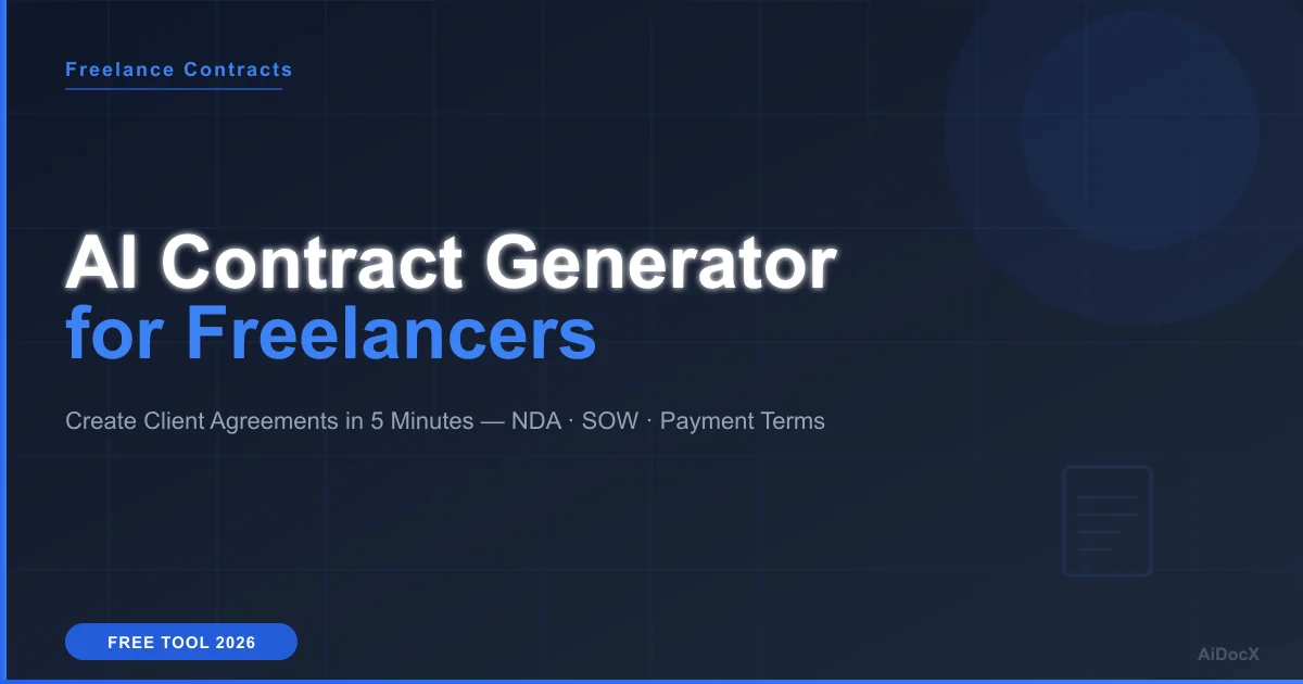 AI Contract Generator for Freelancers: Create Client Agreements in 5 Minutes (2026)