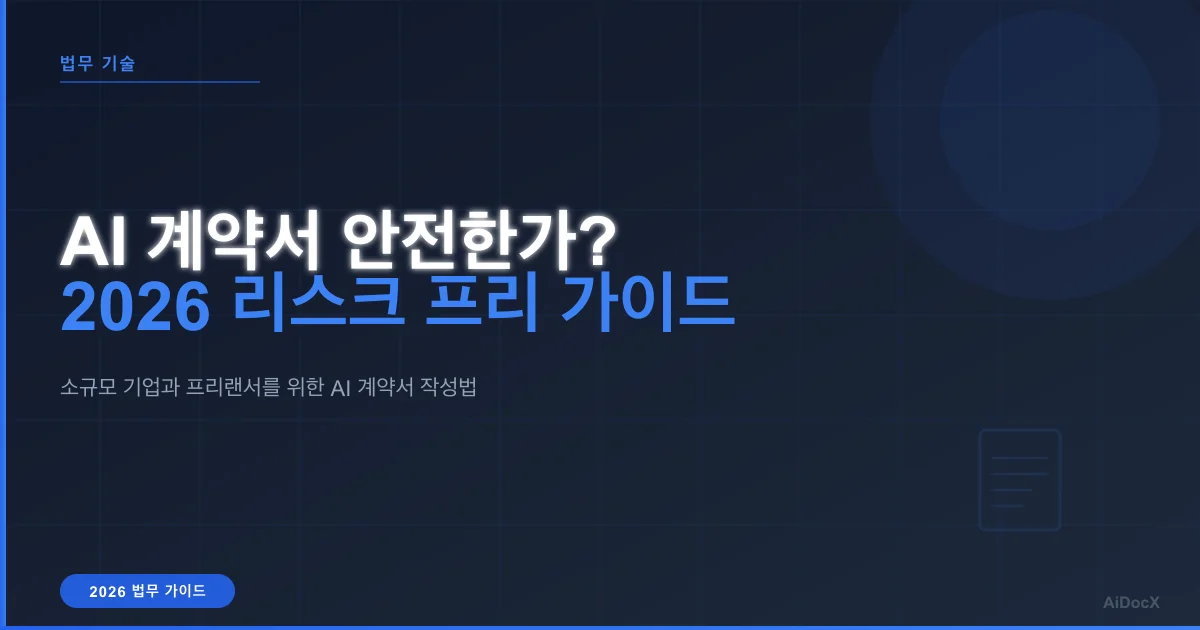 AI 계약서 안전한가? 2026년 리스크 프리 초안 작성 가이드