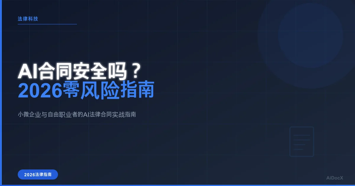 AI合同安全吗?2026年零风险起草指南