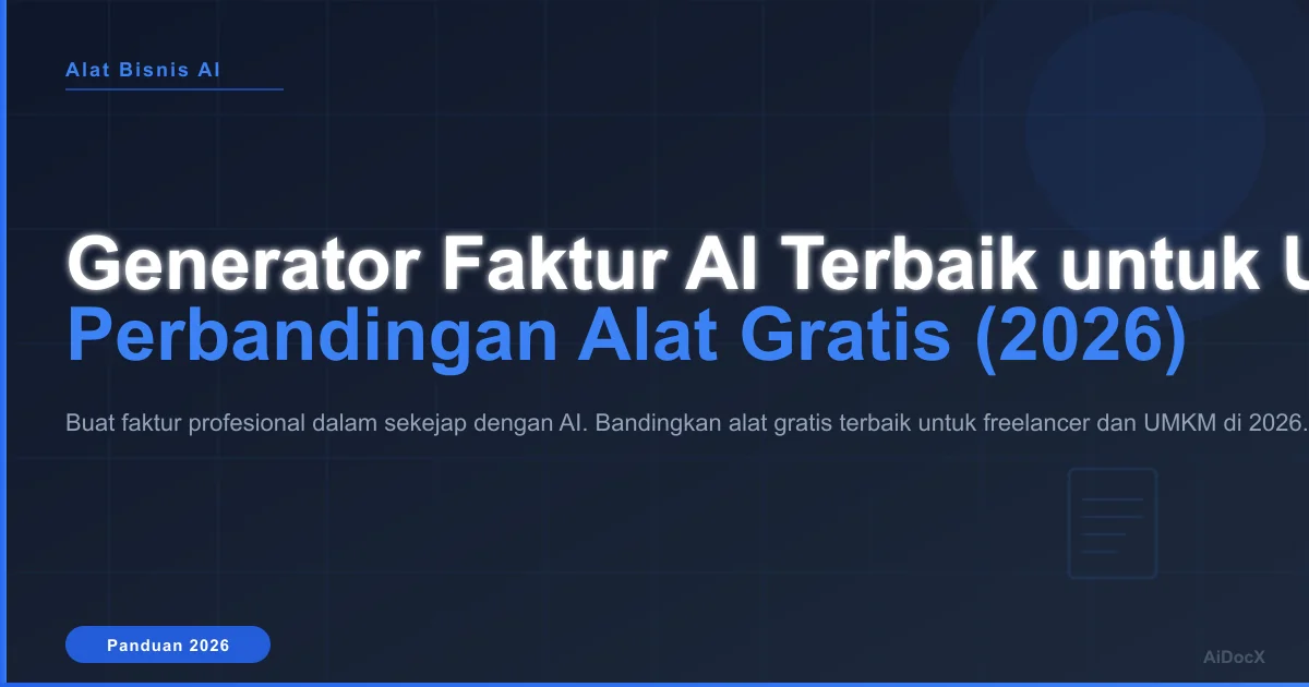 Generator Faktur AI Terbaik untuk Usaha Kecil — Perbandingan Alat Gratis (2026)