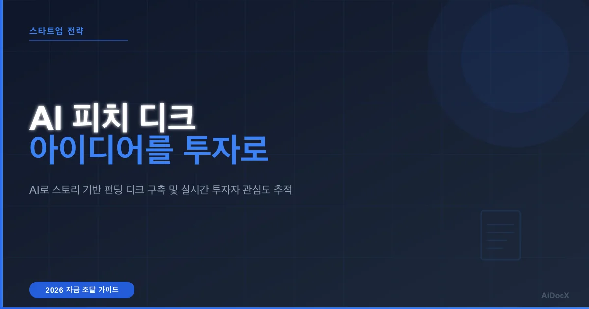 아이디어부터 투자자 준비 완료까지: AI 피치 디크 생성기 활용 가이드 2026