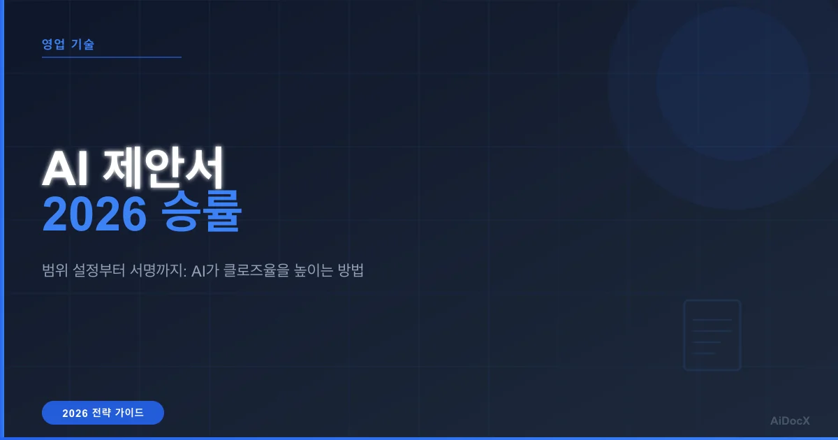 2026년 AI 제안서 생성기가 승률을 높이는 방법