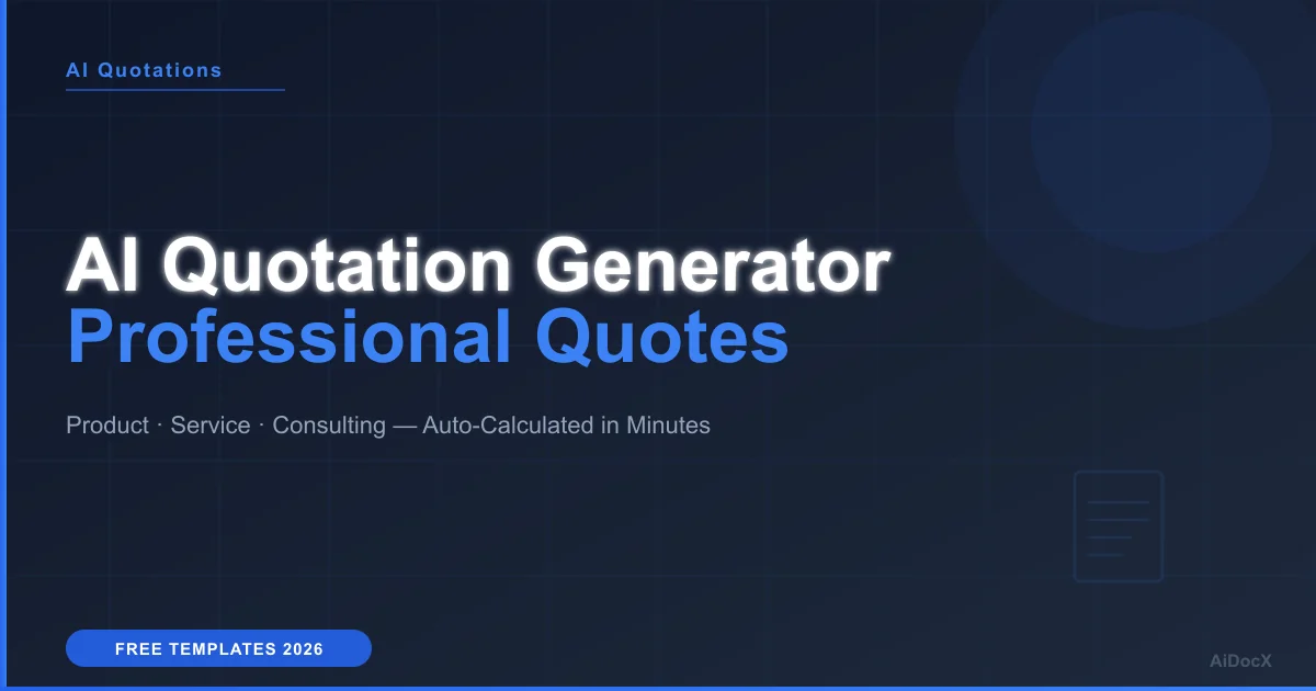 AI Quotation Generator: Free Quote Templates + How to Create Quotes in Minutes (2026)