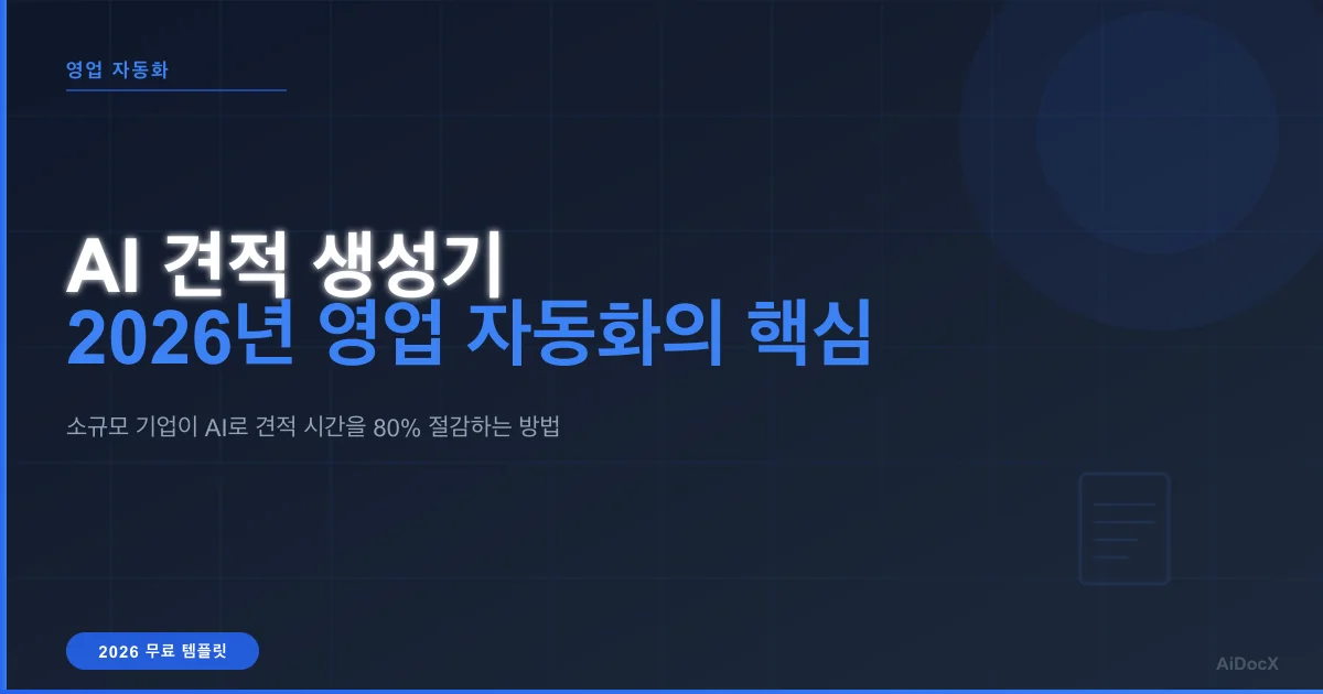 AI 견적 생성기: 2026년 가장 빠른 정확한 견적 발송 방법