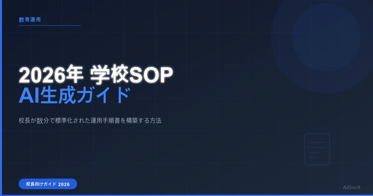 2026年 学校必須SOP:AIを活用した自動化