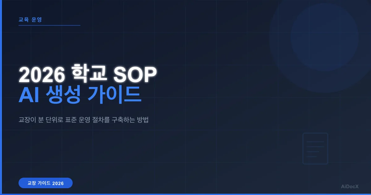 2026년 학교 필수 표준운영절차(SOP): AI로 자동화하기