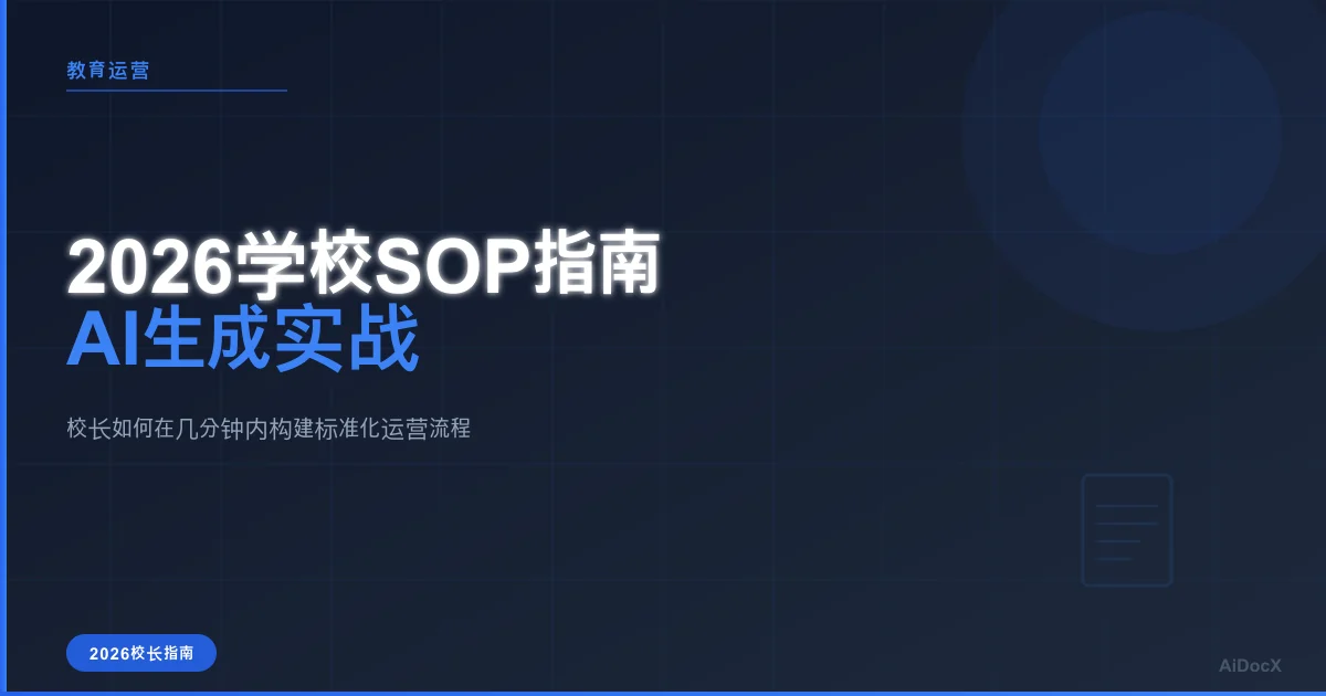 2026年学校必备SOP指南:利用AI实现自动化