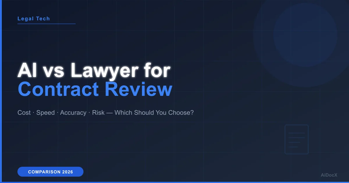 AI vs Lawyer for Contract Review — Which Should You Choose? (2026)