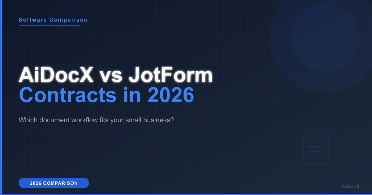 AiDocX vs JotForm in 2026: Best for Contracts?