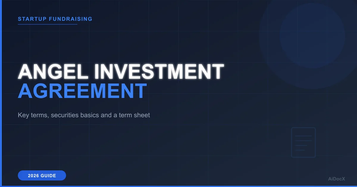 Angel Investment Agreement (2026): Key Terms + Template Guide