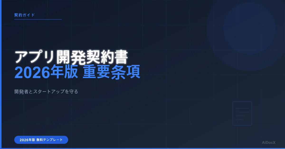 アプリ開発契約書:2026年版 必須条項7選