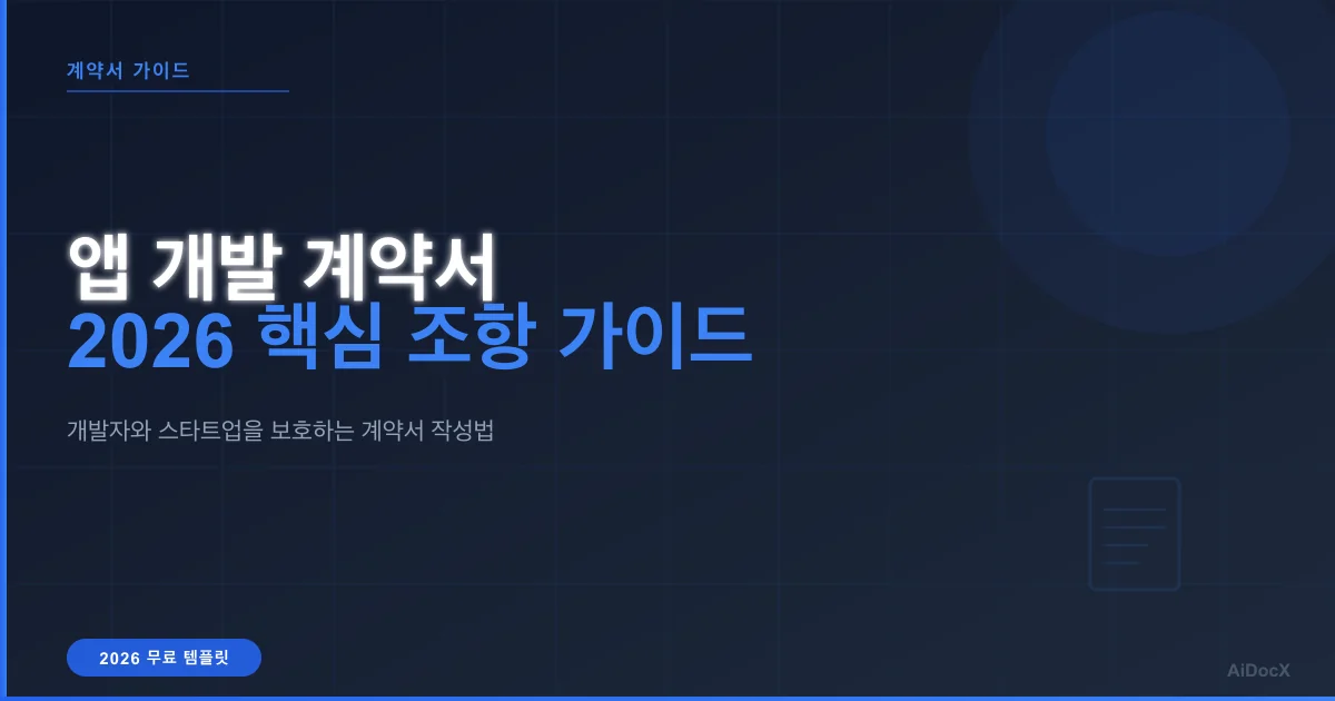 앱 개발 계약서: 2026년 반드시 포함해야 할 핵심 조항 7가지