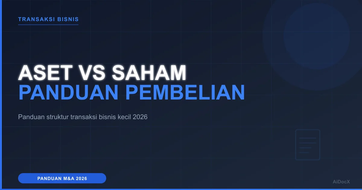 Panduan Struktur Transaksi Bisnis Kecil 2026: Pembelian Aset vs Saham