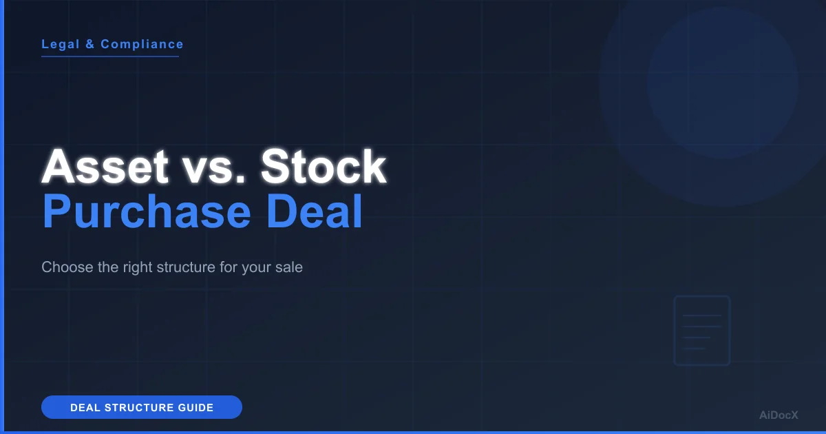 Asset vs. Stock Purchase: Small Business Deal Structure Guide 2026