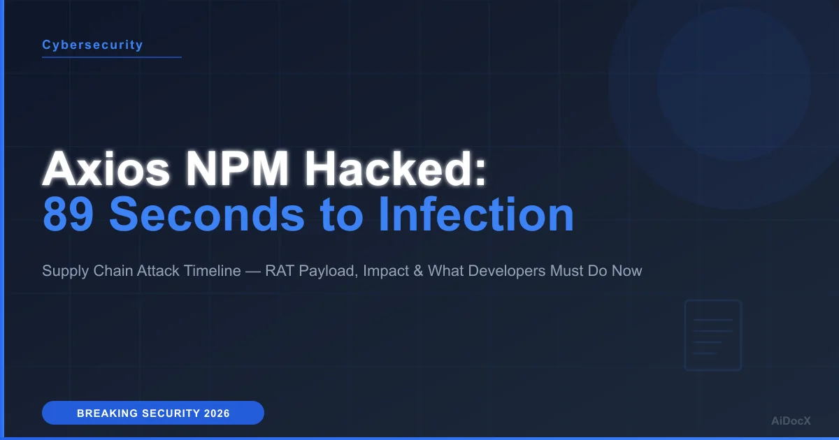 Axios NPM Supply Chain Attack 2026: What Happened and How to Protect Your Code