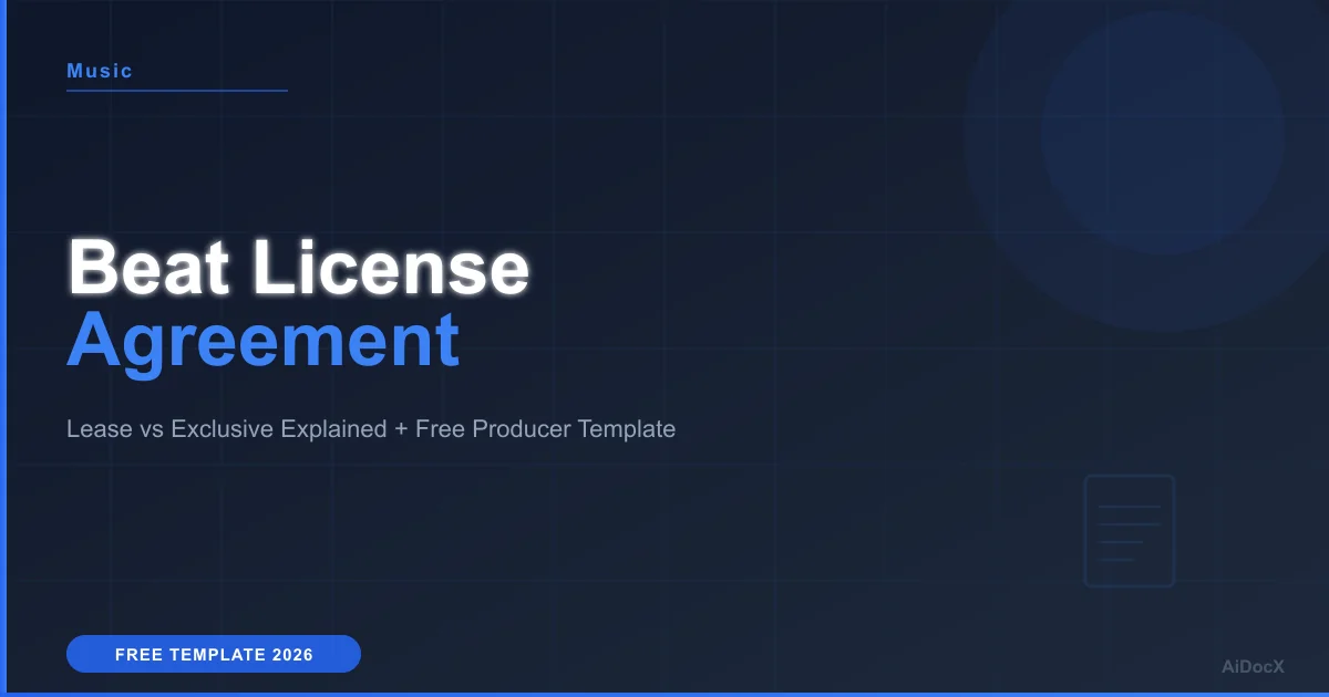 Modelo de Contrato de Licença de Beat (2026): Lease vs Exclusivo, Explicado + Modelo Gratuito