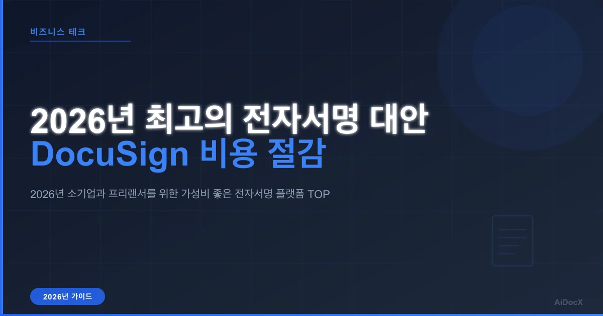 2026년 소기업을 위한 최고의 DocuSign 대체 솔루션