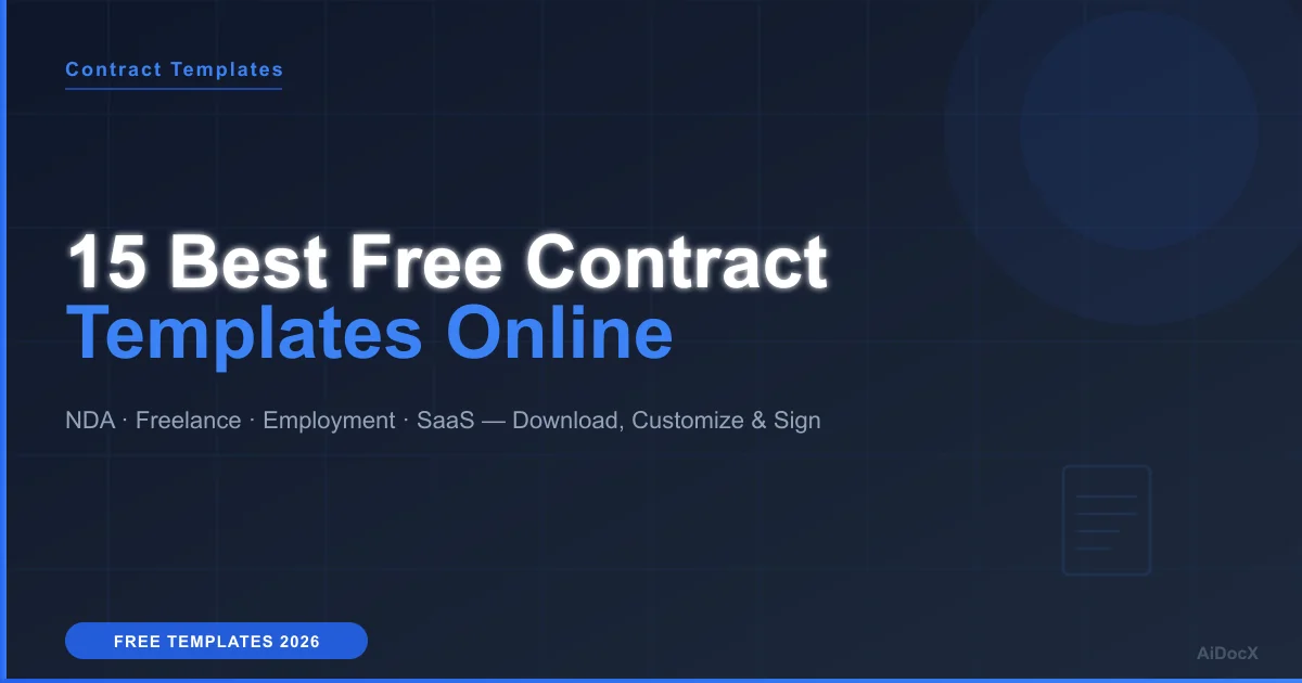 15 Best Free Contract Templates Online in 2026: Download, Customize, and Sign
