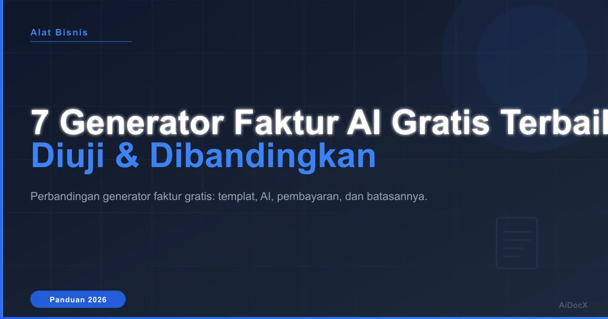 7 Generator Invoice Gratis Terbaik dengan AI (2026): Diuji & Dibandingkan