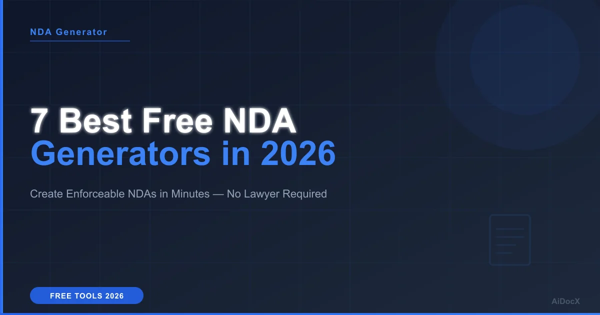 7 Best Free NDA Generators in 2026: Create Enforceable NDAs in Minutes