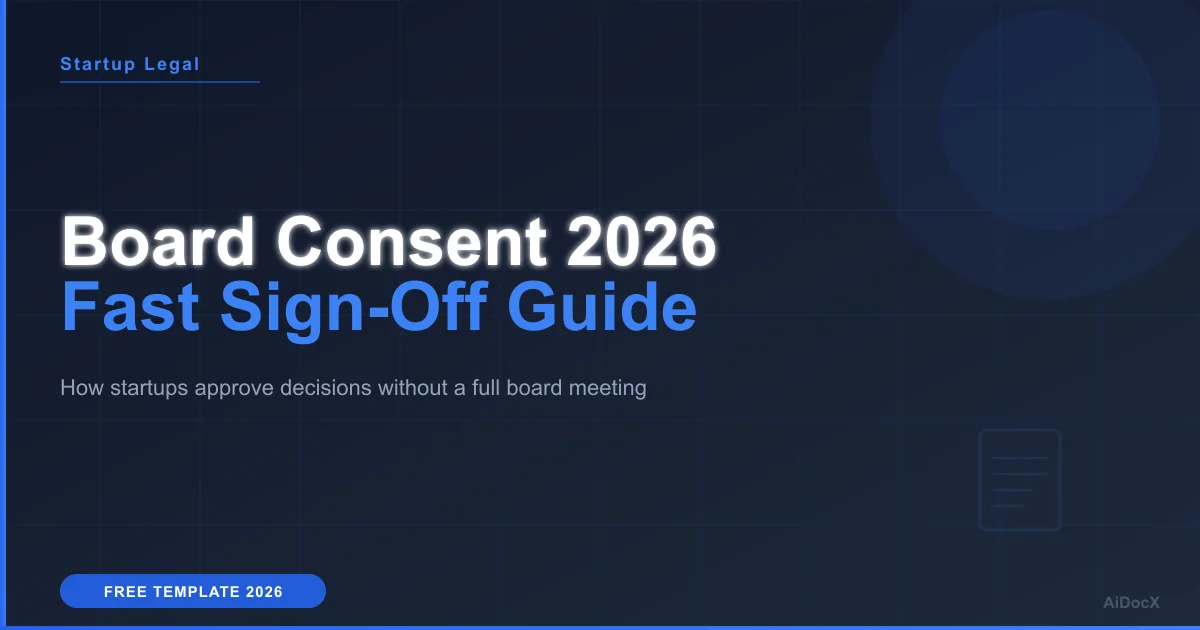 Board Consent Template 2026: Fast Startup Sign-Offs