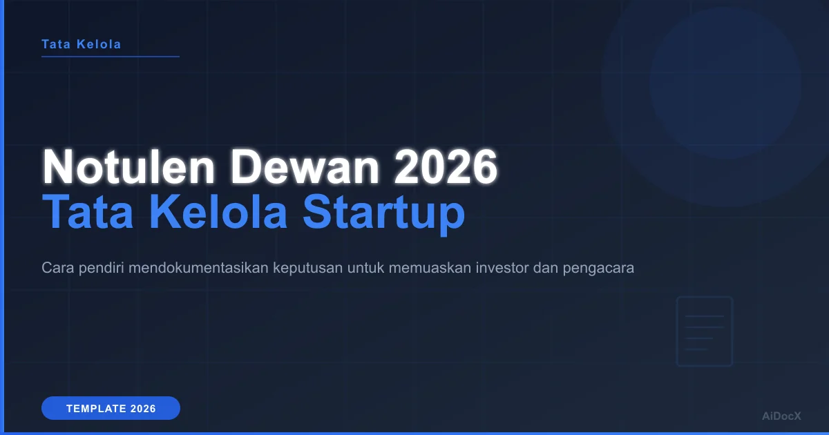 Template Notulen Rapat Dewan Direksi 2026: Panduan Startup untuk Siap Investor dan Legal