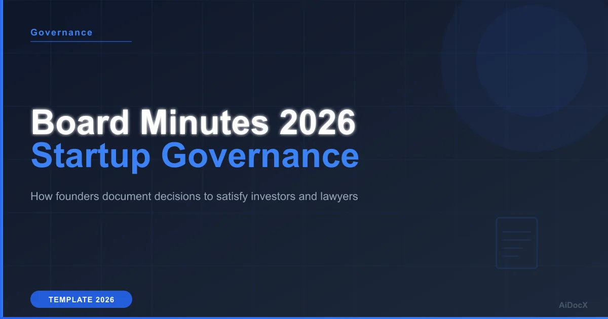 Board Meeting Minutes Template 2026: Startup Guide