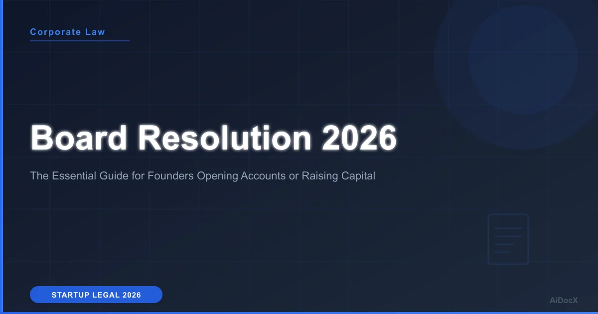 Board Resolution Template 2026: Bank, Finance & Signatory