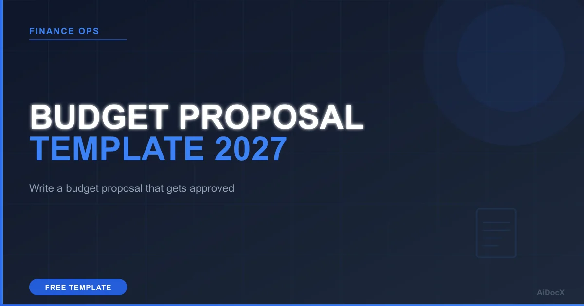 Budget Proposal Template (2027): How to Write One That Gets Approved