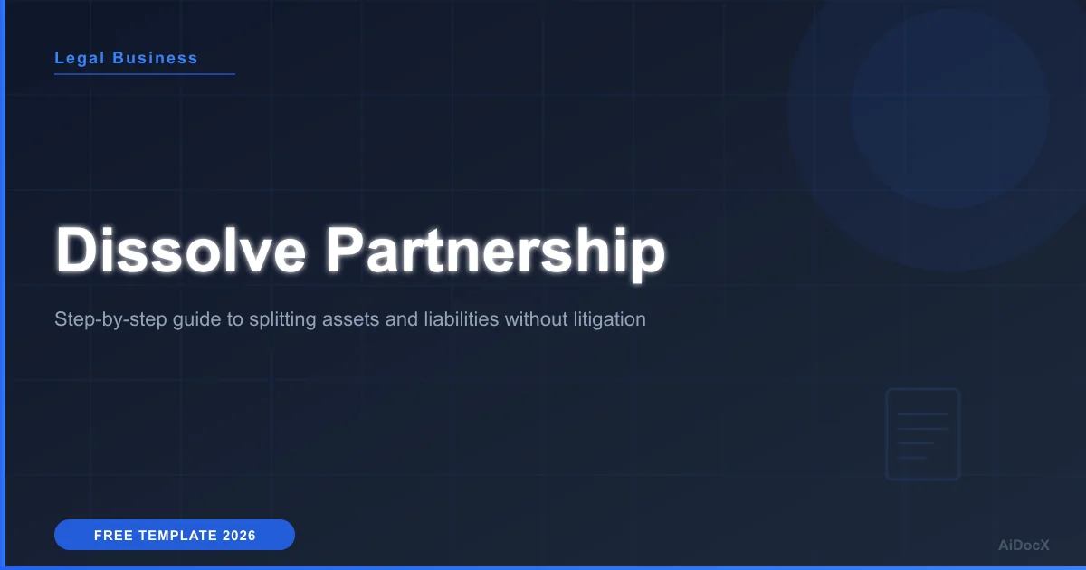 Business Partnership Dissolution Agreement Guide 2026