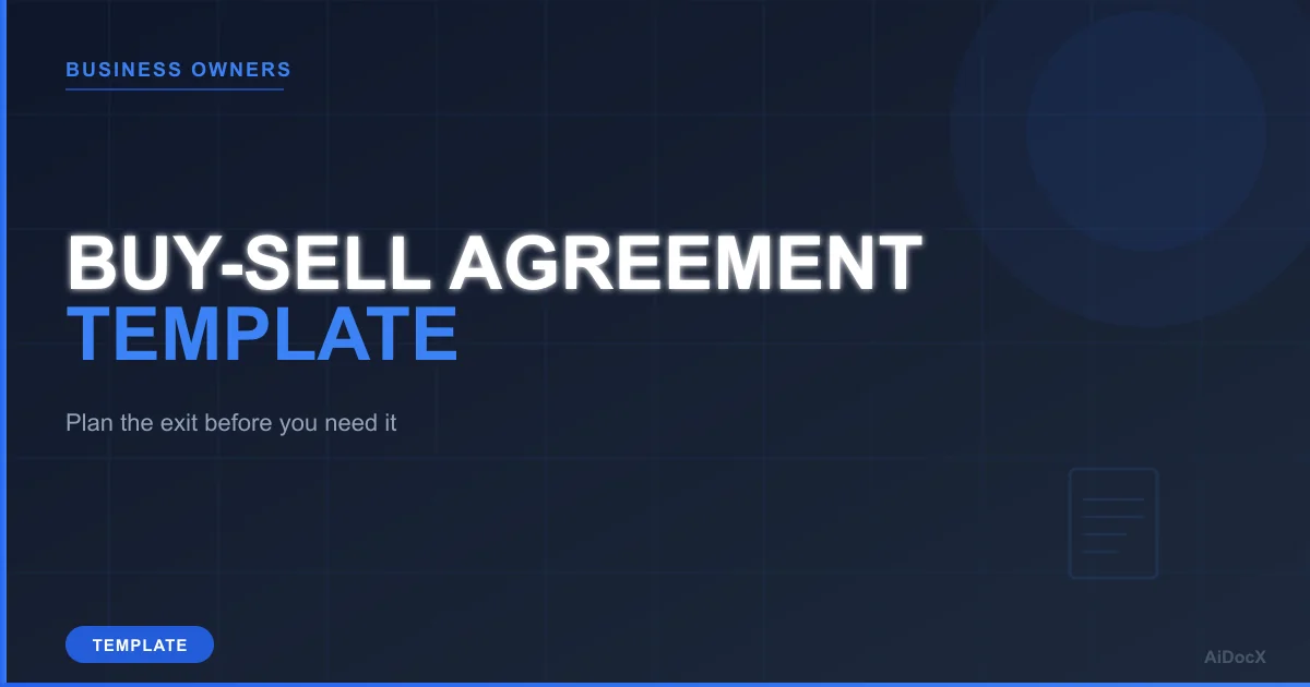 Buy Sell Agreement Template (2026): Triggers, Valuation and Funding for Co-Owners