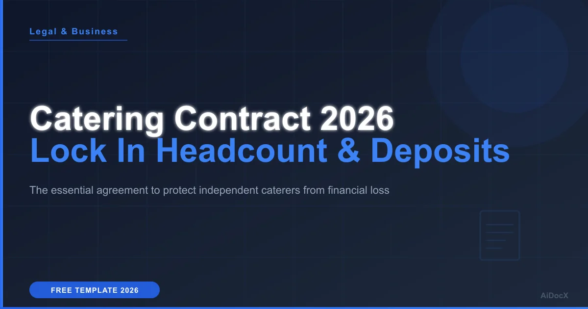Catering Service Agreement Template 2026: Lock In Headcount, Menu & Deposit