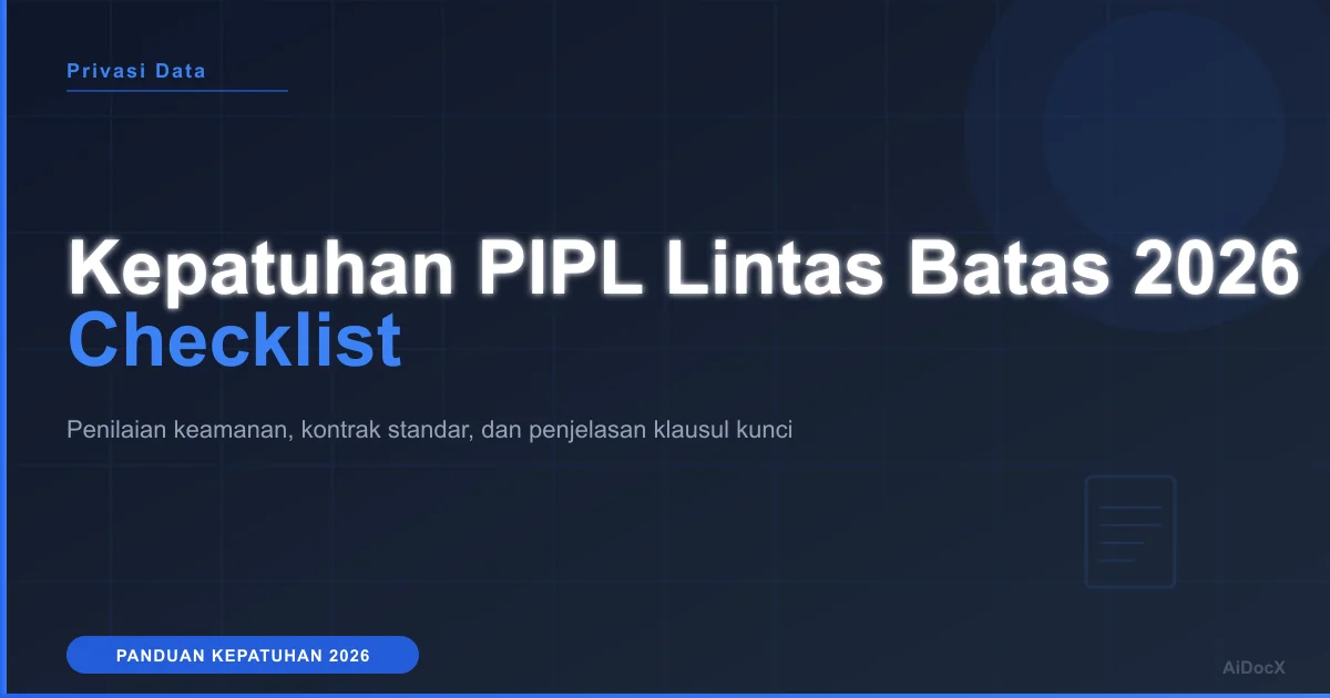 Panduan Kepatuhan Transfer Data Lintas Batas PIPL China 2026