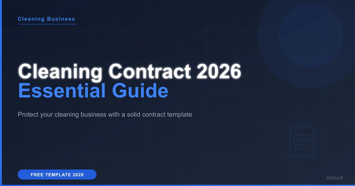 Cleaning Service Contract Template 2026: Protect Your Business