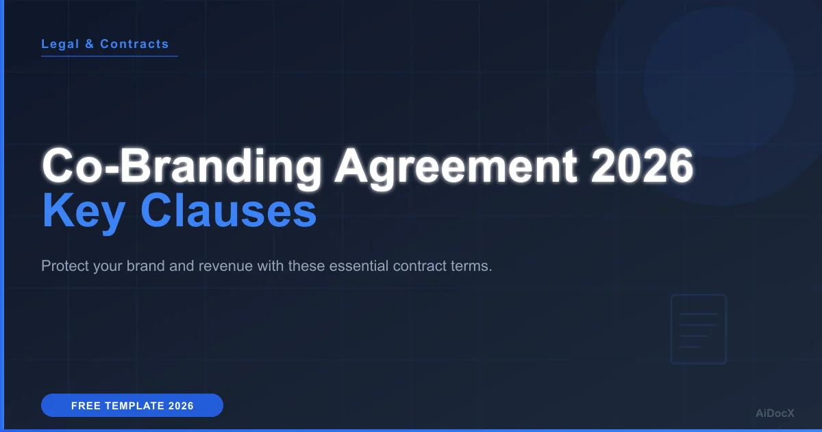 Co-Branding Partnership Agreement Template 2026: Essential Clauses