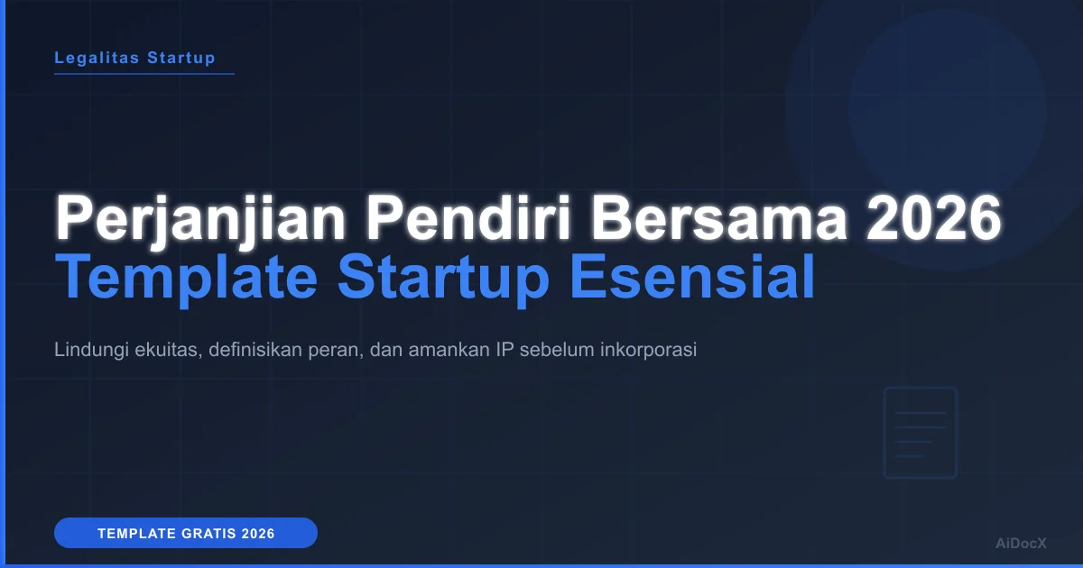 Template Perjanjian Pendiri Bersama 2026: Lindungi Startup Anda Sejak Dini