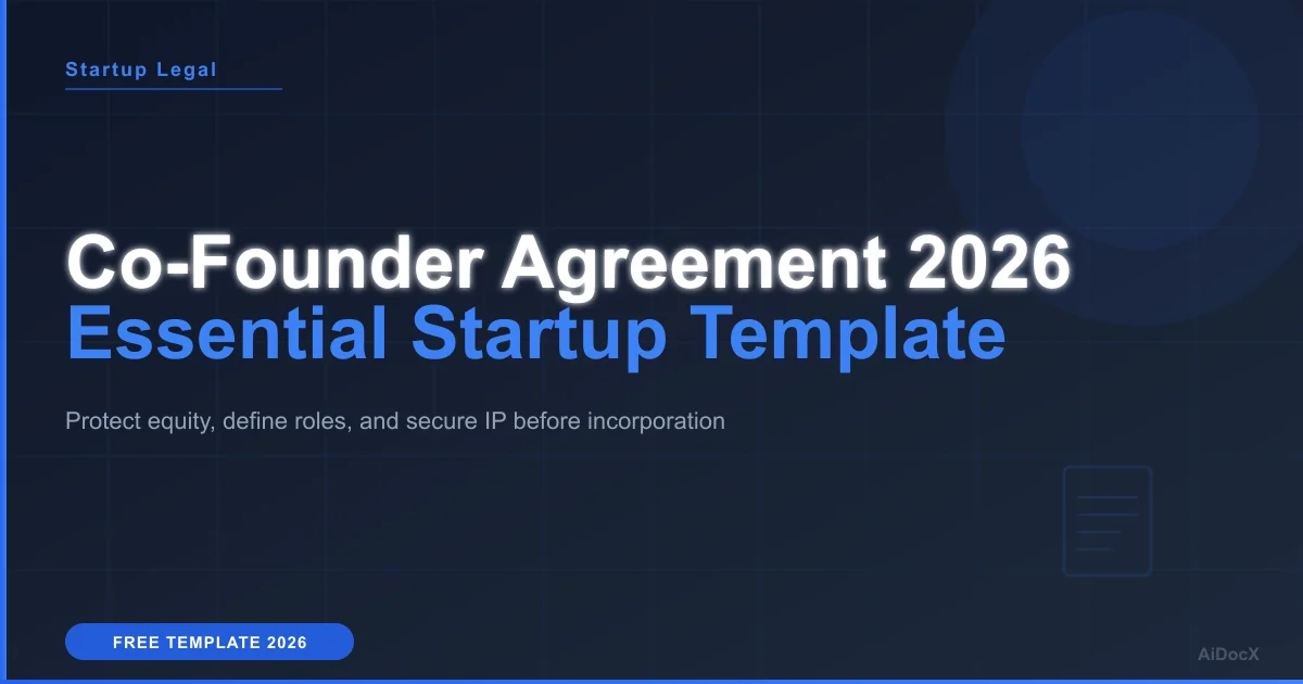Co-Founder Agreement Template 2026: Secure Your Startup Early