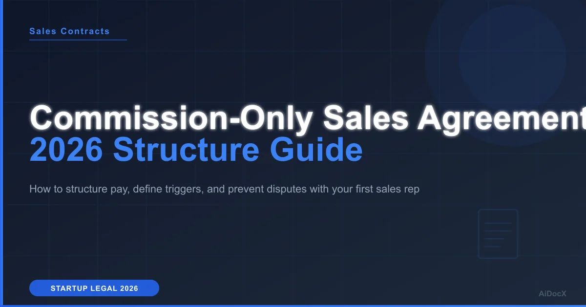 Commission-Only Sales Agreement Template 2026 Guide