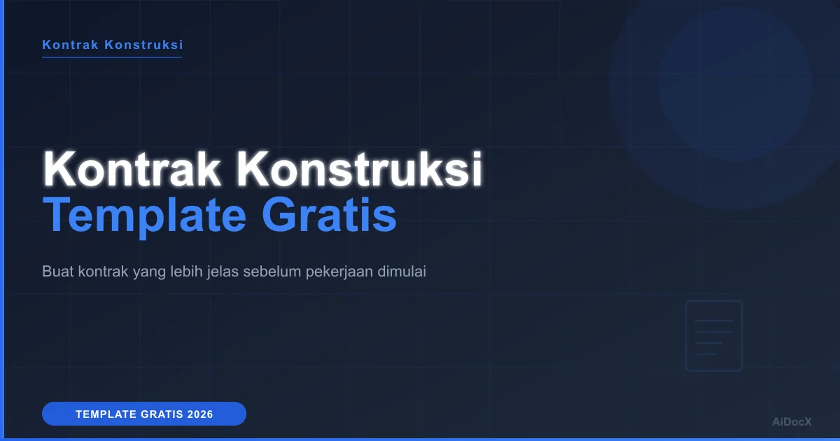 Template Kontrak Konstruksi Gratis: Hal yang Harus Dicantumkan pada 2026