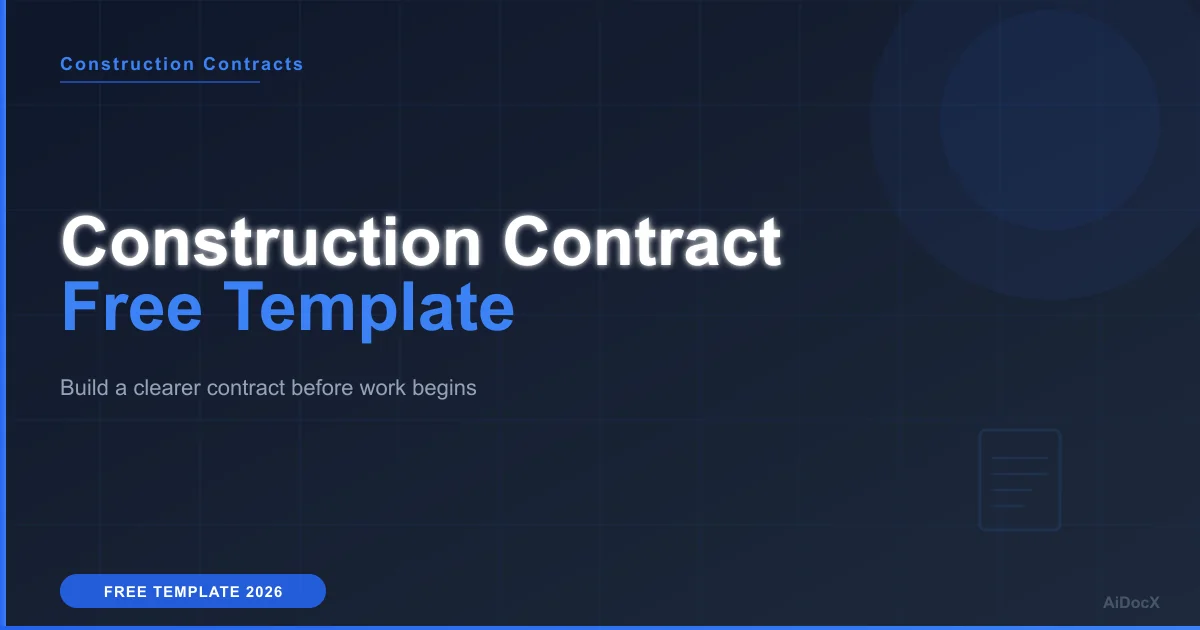 Free Construction Contract Template: What to Include in 2026