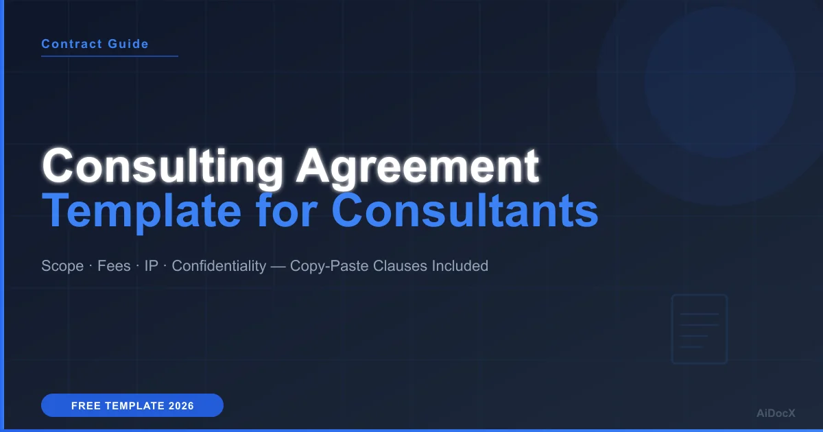 Consulting Agreement Template: Copy-Paste Clauses for Independent Consultants (2026)