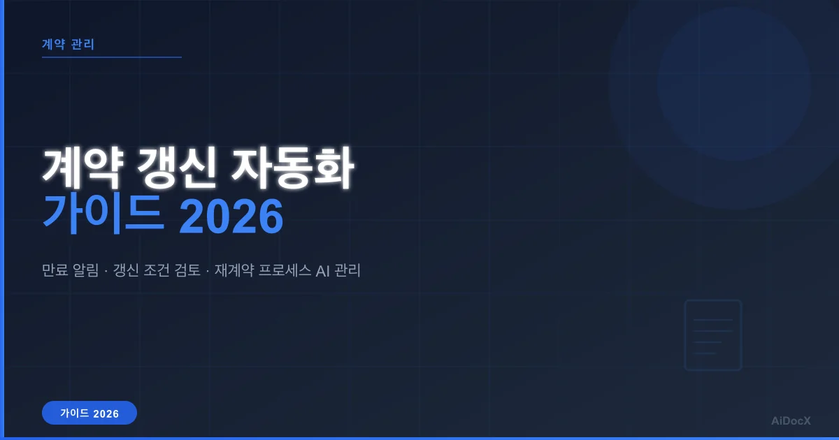 계약 갱신 자동화 가이드 (2026): 만료 알림부터 재계약까지 AI로 관리